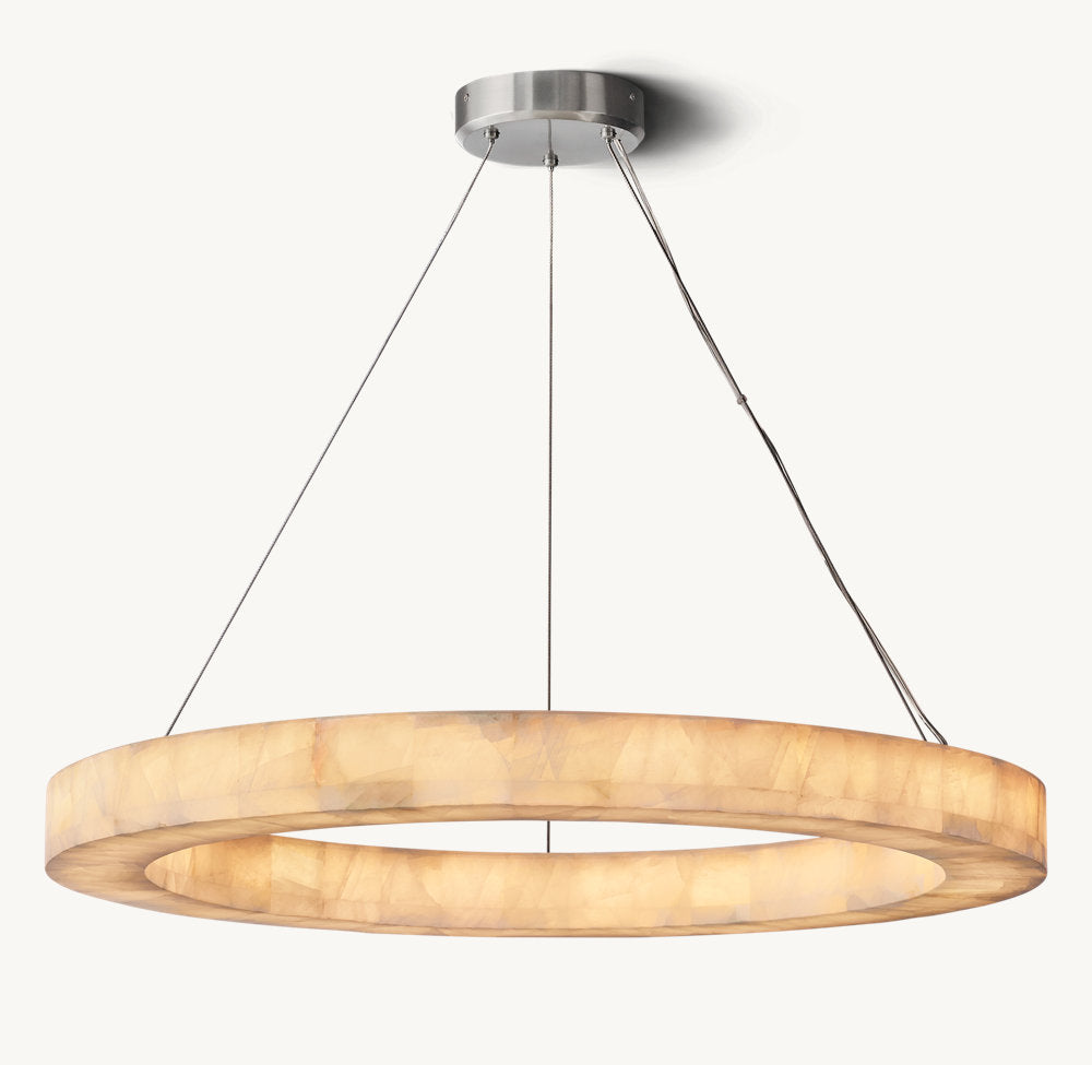 Calcite Aurora LED Ring Chandelier