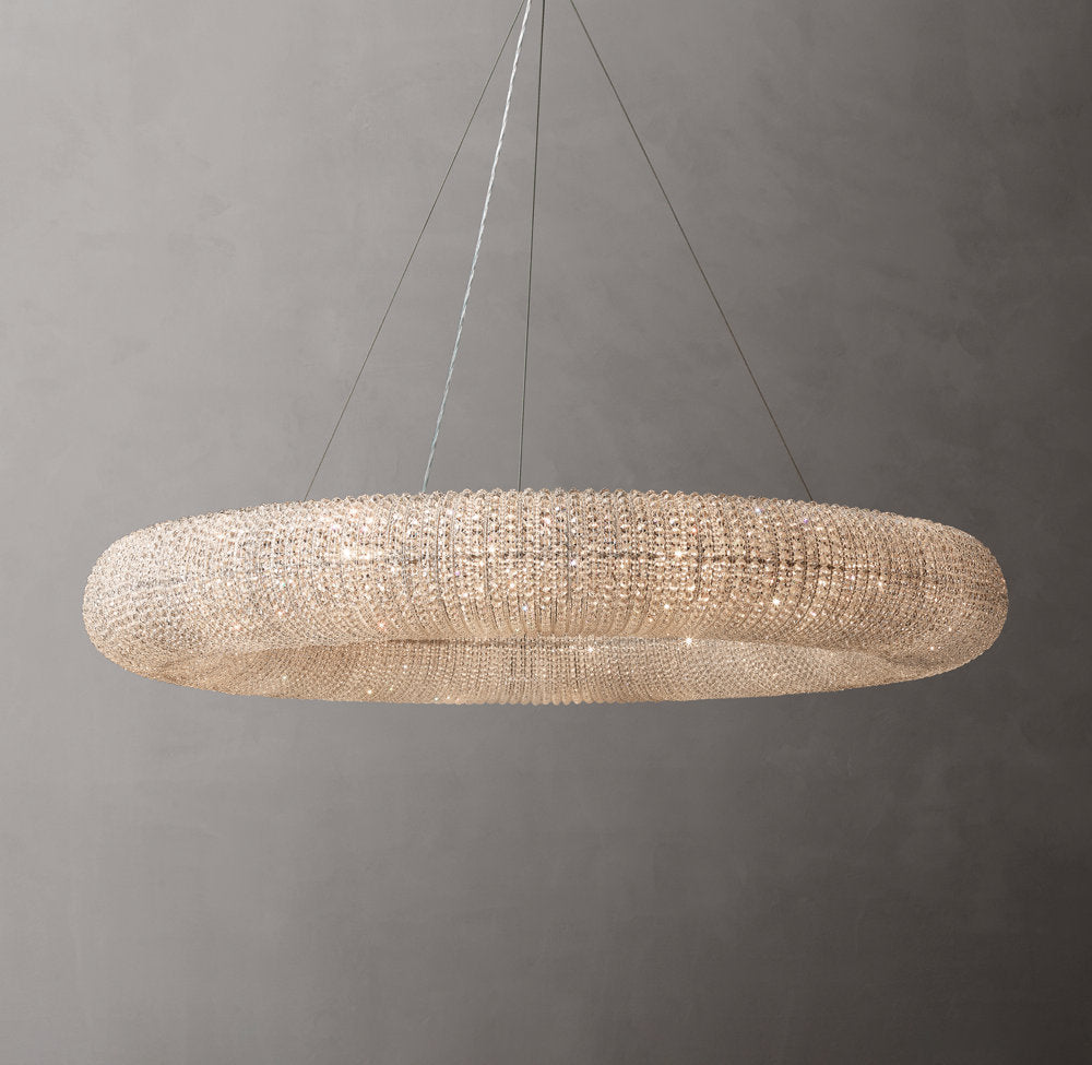Celestine Crystal Bead LED Halo Chandelier
