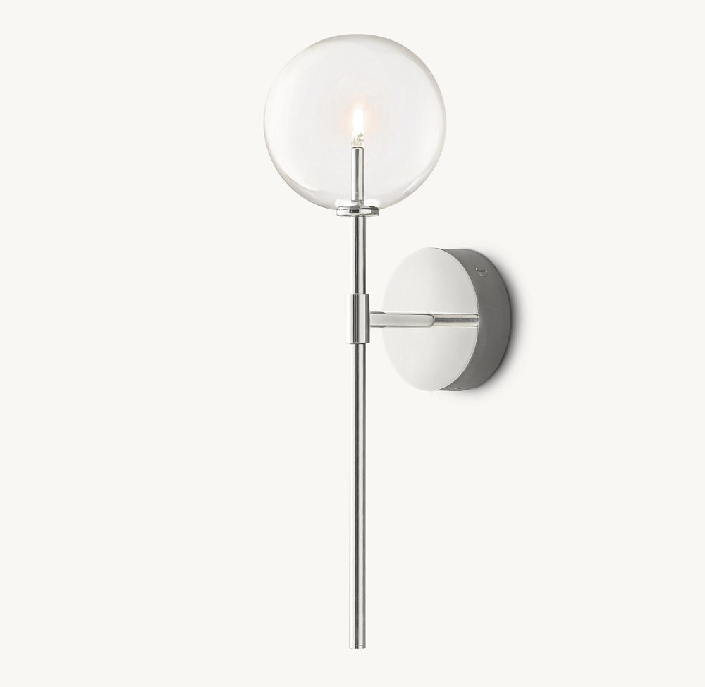 Clear Borosilicate Globe Wall Light