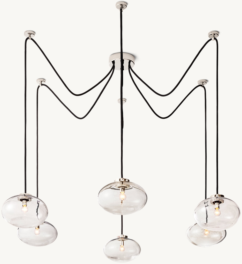Floating Clear Globe Linear Chandelier