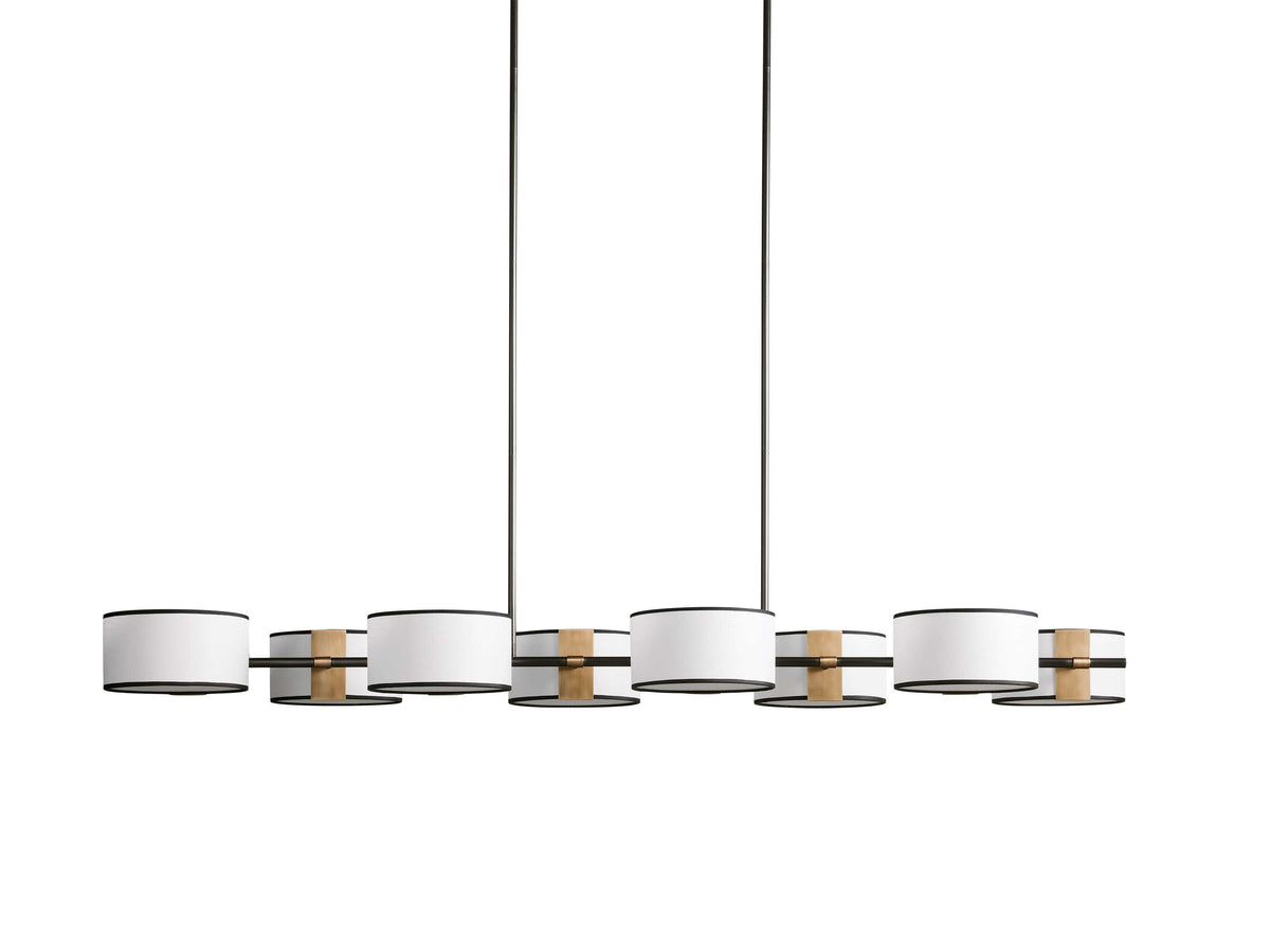 French Linen Shade Island Chandelier