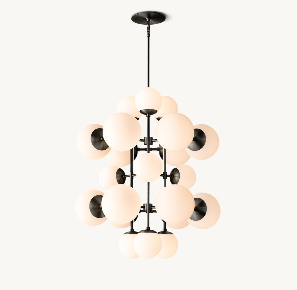 Opal Globe Vertical Cascade Chandelier