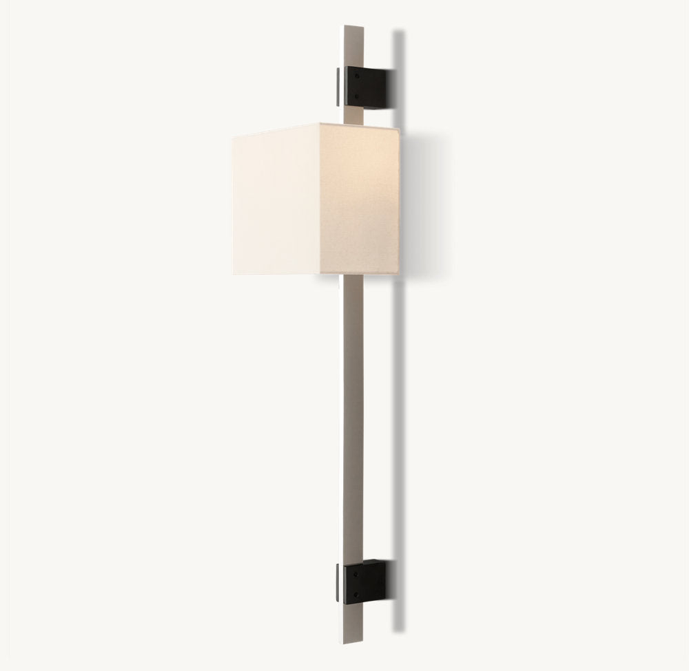 Riveted Brass Rectangular Shade Sconce