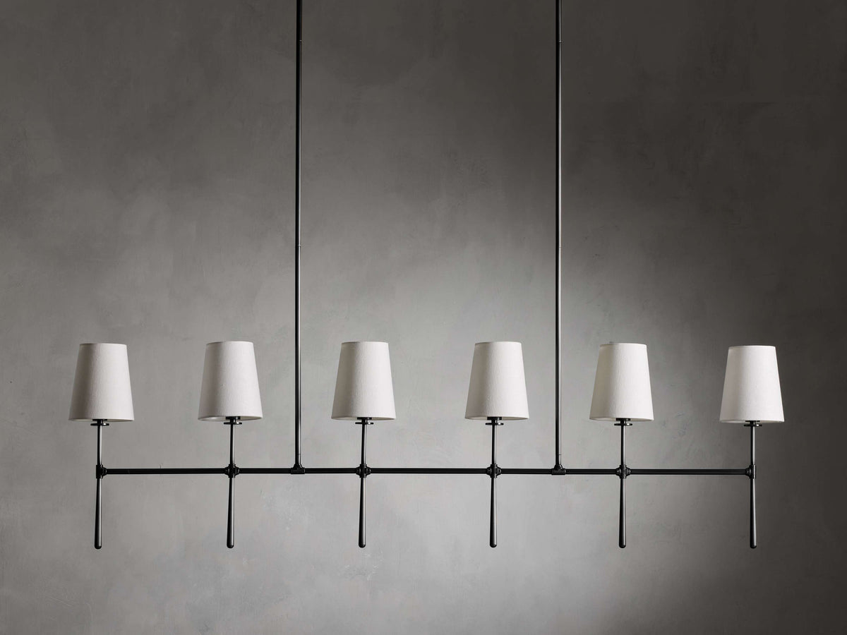 Tapered Linen Torch Island Chandelier