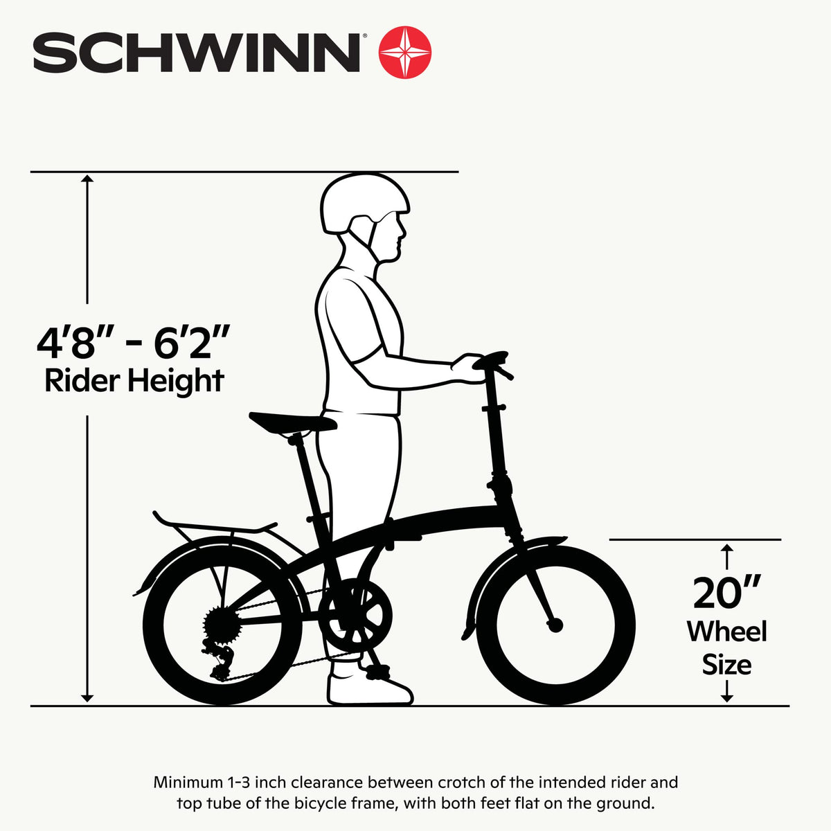 Schwinn Hinge Adult Folding Bike, 20" Alloy Wheels, Single-Speed, Rear Cargo Rack, Carrying Bag Included, Grey, Men & Women