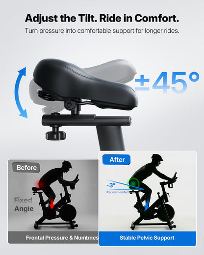 MERACH Magnetic Exercise Bike, Heavy-Duty Stationary Indoor Bike with Auto Resistance, 350 lb Capacity, Low-Noise Home Gym Bike with App