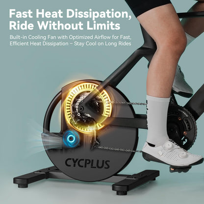 CYCPLUS R200 Smart Indoor Bike Trainer, 2200W, 19% Gradient, Virtual Shifting, Uphill/Downhill Simulation, Super Quiet