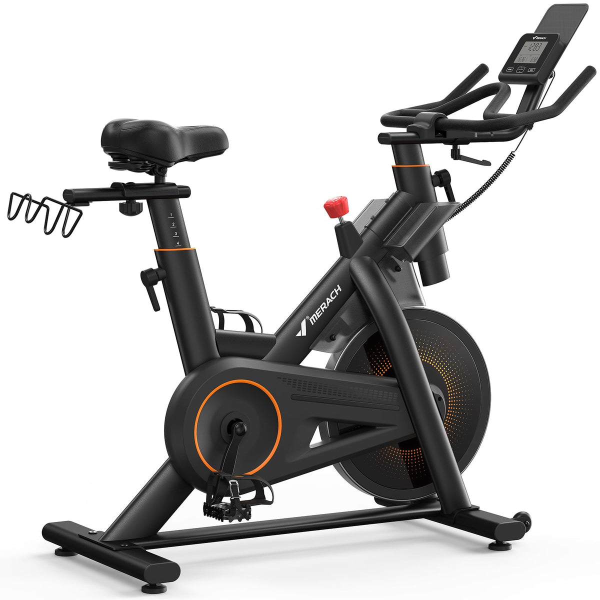 MERACH Magnetic Exercise Bike, Heavy-Duty Stationary Indoor Bike with Auto Resistance, 350 lb Capacity, Low-Noise Home Gym Bike with App