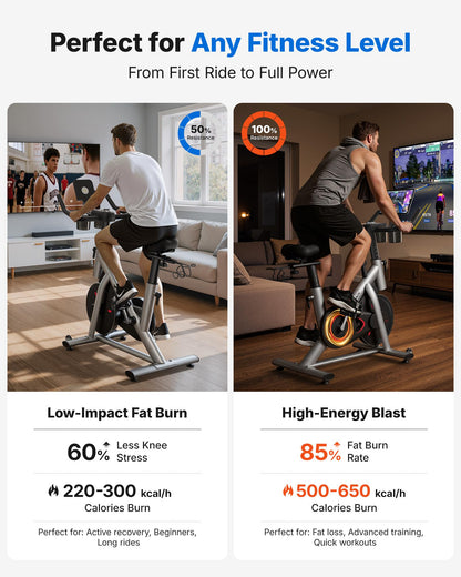 MERACH Exercise Bike, Magnetic Indoor Cycling Bike, 270 lb Capacity, Low Noise, App Compatible, Dumbbell Rack, Fitness Courses