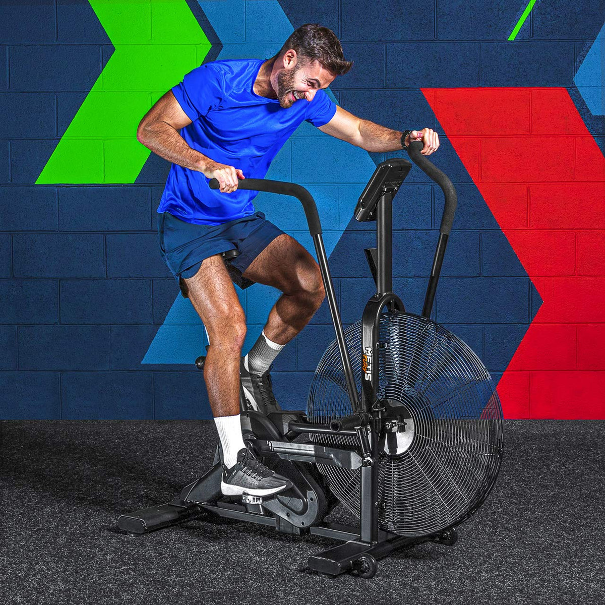 METIS FURY Air Exercise Bike, Air Resistance Stationary Bike for CrossFit, Home & Gym Cardio Equipment, 7 Training Programs