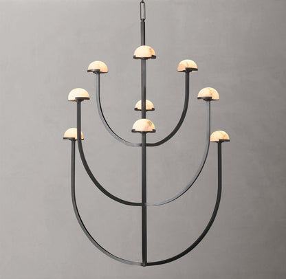 Alabaster Hemisphere Cascade Chandelier