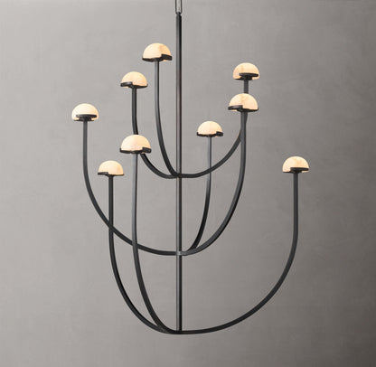 Alabaster Hemisphere Cascade Chandelier