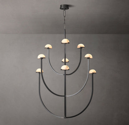 Alabaster Hemisphere Cascade Chandelier