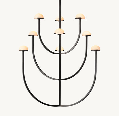 Alabaster Hemisphere Cascade Chandelier