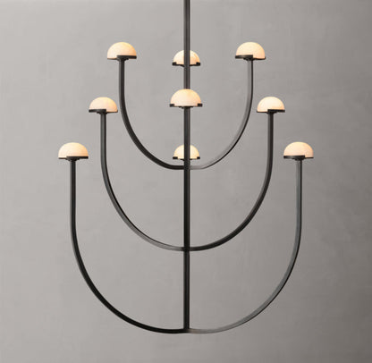 Alabaster Hemisphere Cascade Chandelier