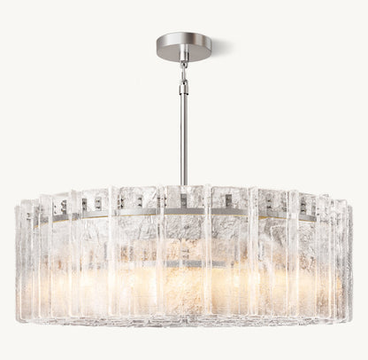 Architectural Ripple Glass Ring Chandelier