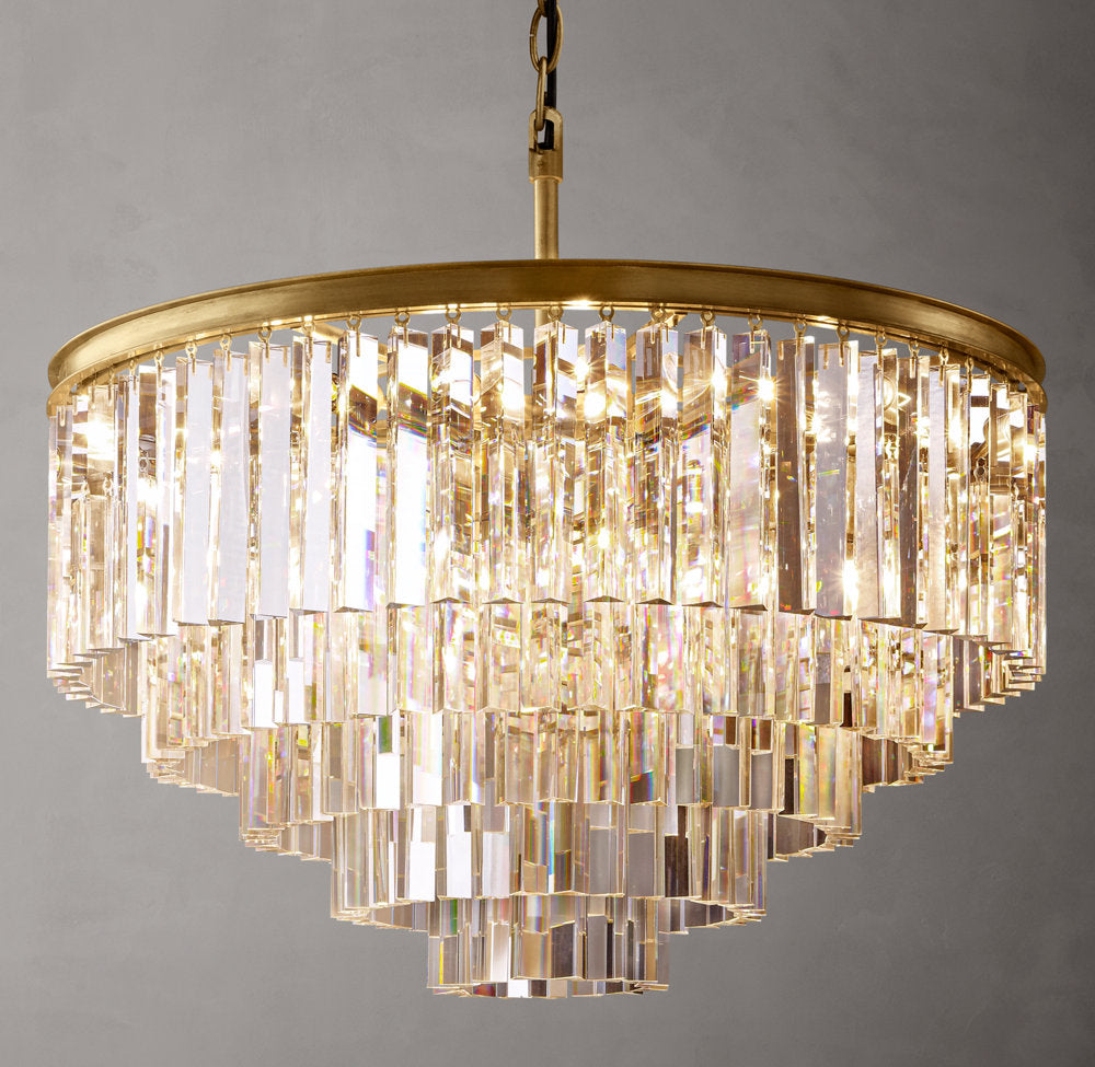 Art Deco Crystal Ring Crown Chandelier
