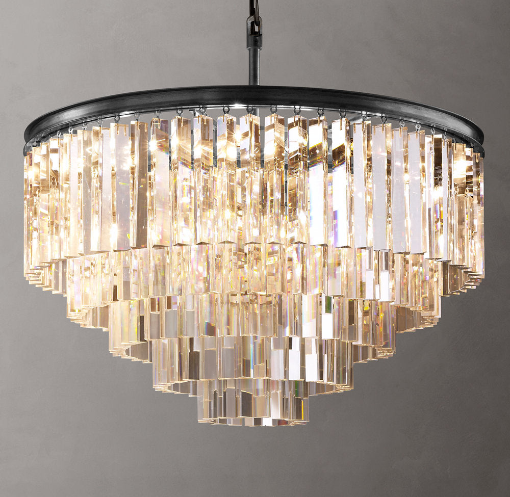 Art Deco Crystal Ring Crown Chandelier