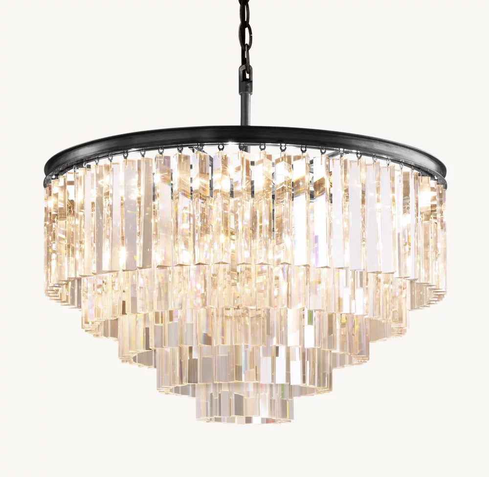 Art Deco Crystal Ring Crown Chandelier
