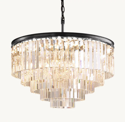 Art Deco Crystal Ring Crown Chandelier