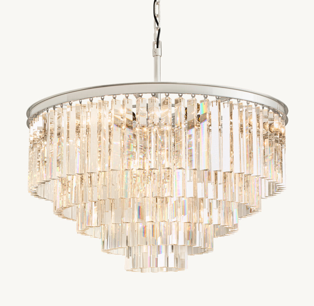 Art Deco Crystal Ring Crown Chandelier
