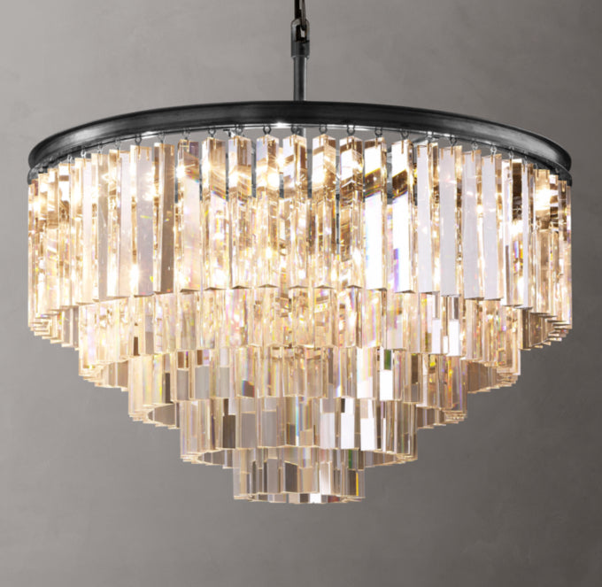 Art Deco Crystal Ring Crown Chandelier