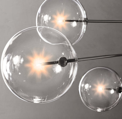 Articulated Clear Globe Mobile Chandelier