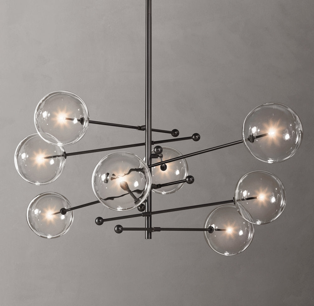 Articulated Clear Globe Mobile Chandelier