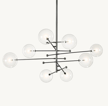 Articulated Clear Globe Mobile Chandelier