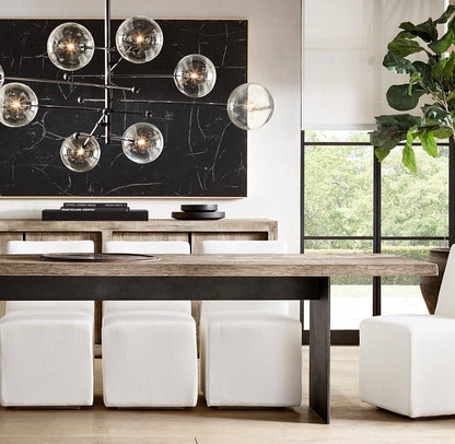 Articulated Clear Globe Mobile Chandelier