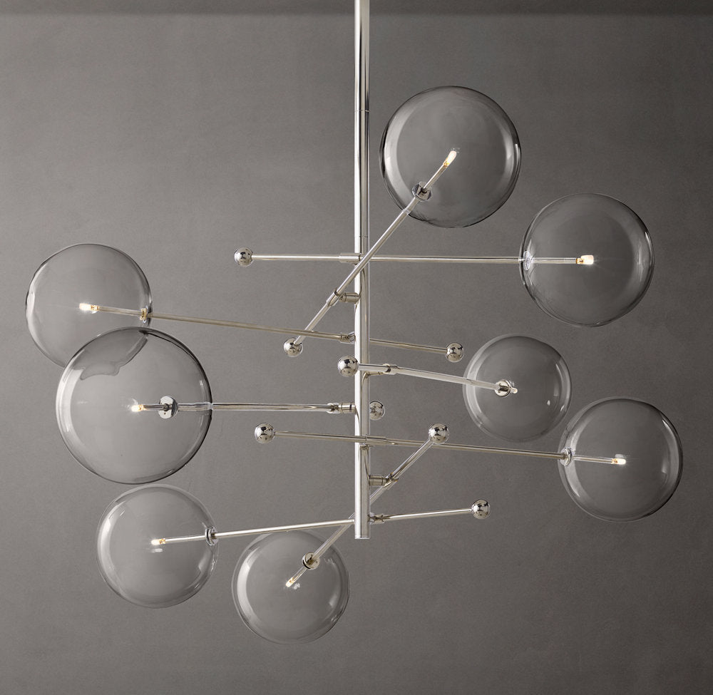 Articulated Clear Globe Mobile Chandelier