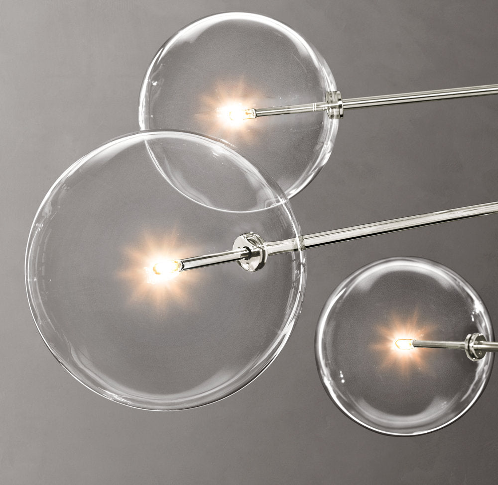 Articulated Clear Globe Mobile Chandelier