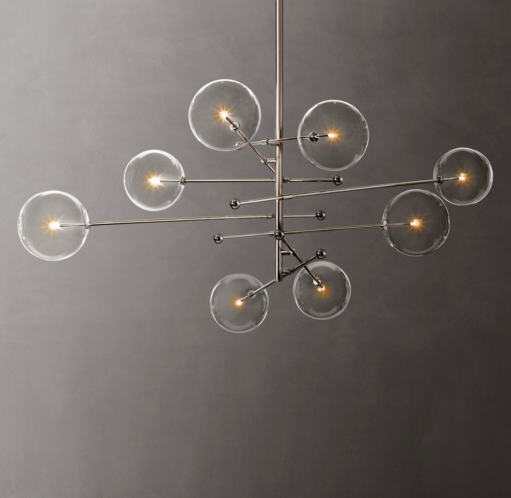 Articulated Clear Globe Mobile Chandelier