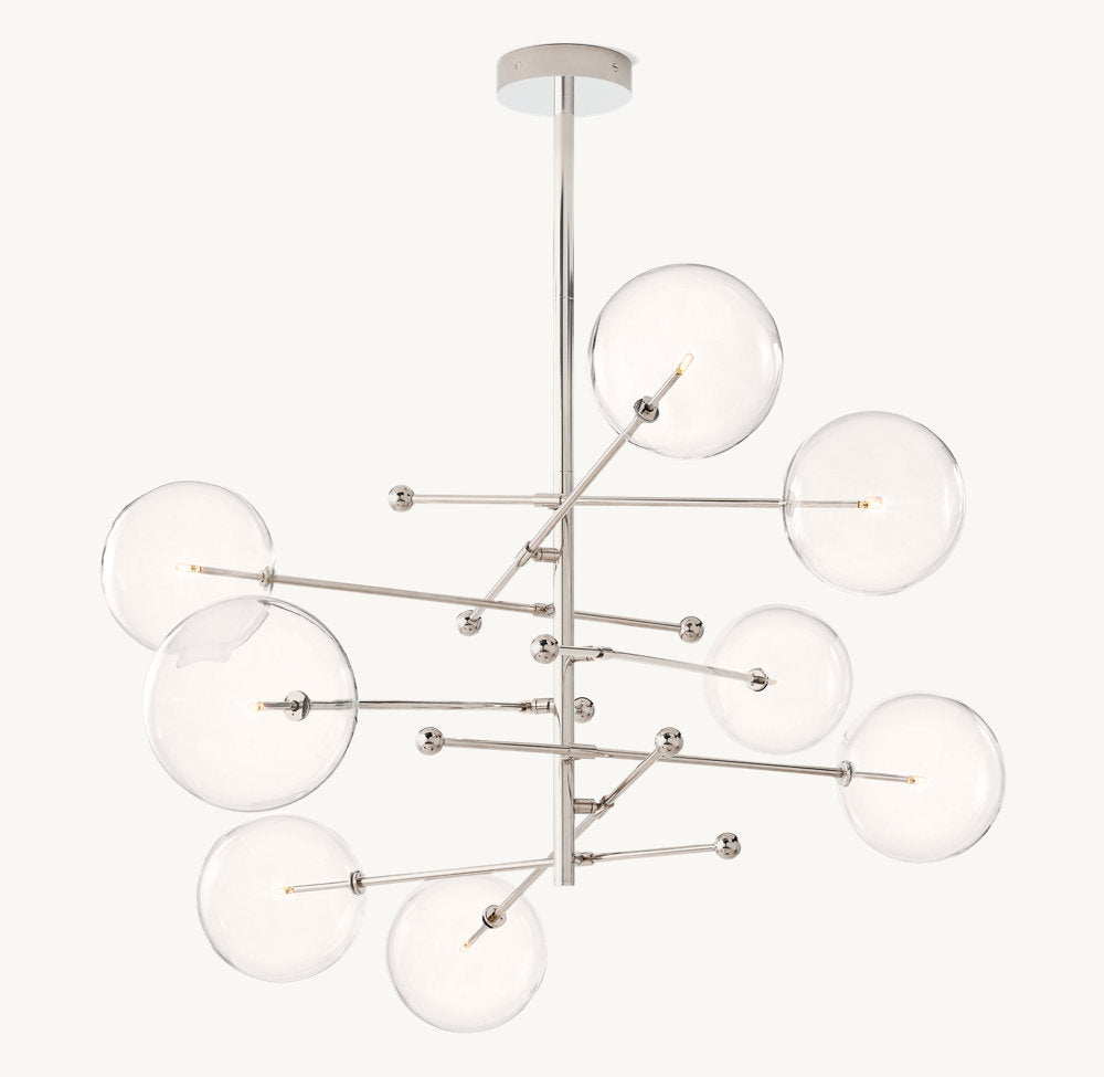 Articulated Clear Globe Mobile Chandelier
