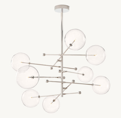 Articulated Clear Globe Mobile Chandelier
