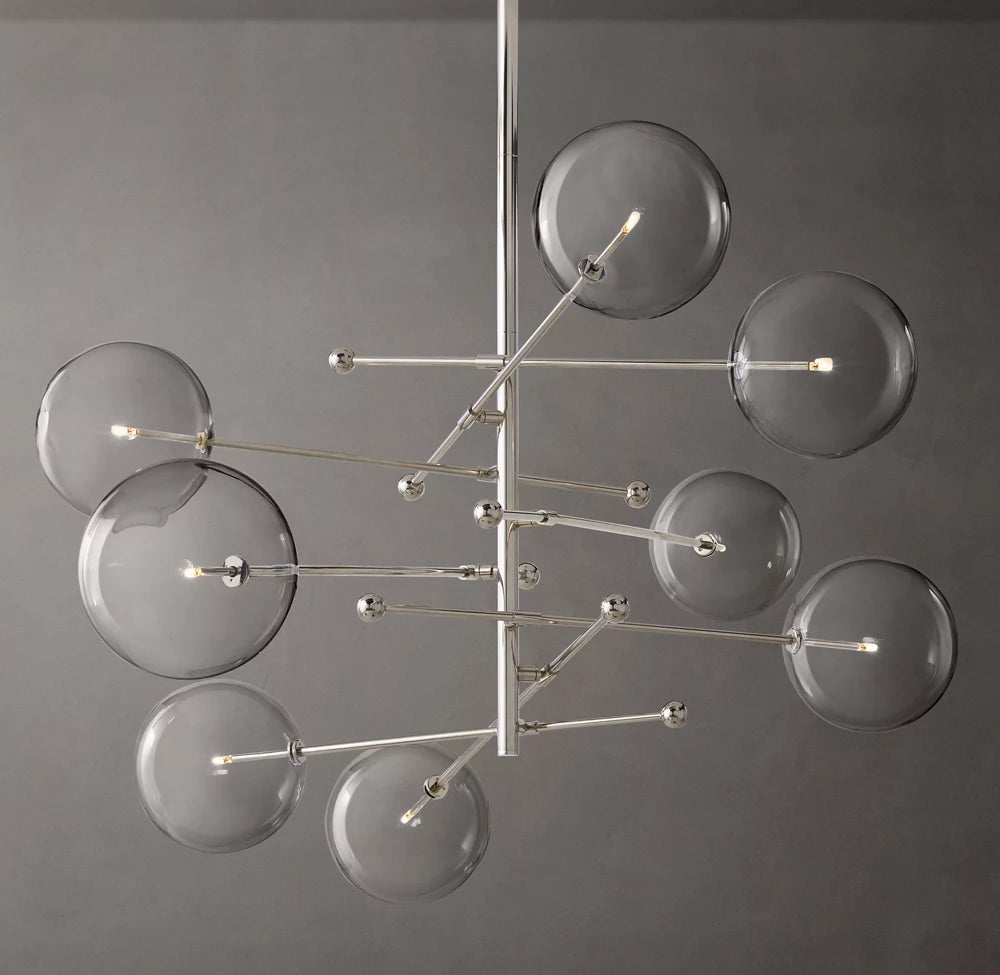 Articulated Clear Globe Mobile Chandelier