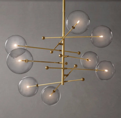 Articulated Clear Globe Mobile Chandelier