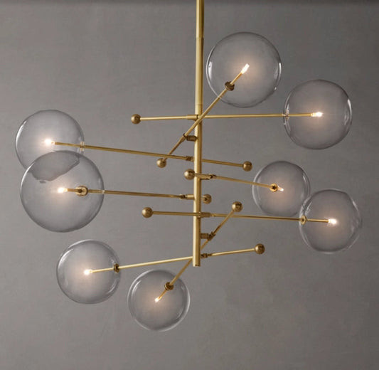 Articulated Clear Globe Mobile Chandelier