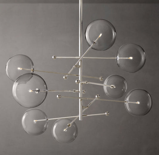 Articulated Clear Globe Mobile Chandelier