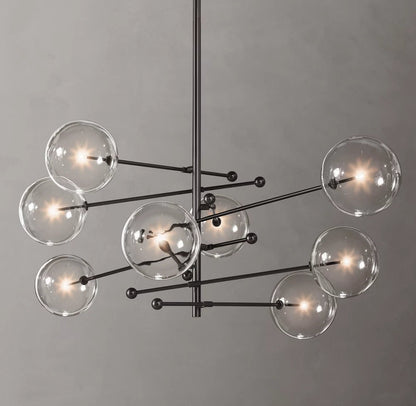 Articulated Clear Globe Mobile Chandelier