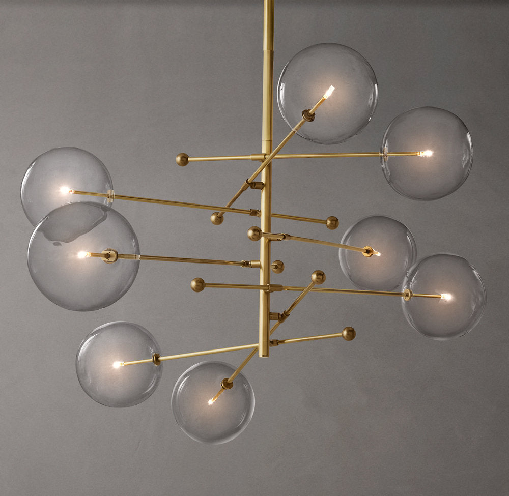 Articulated Clear Globe Mobile Chandelier