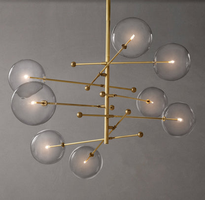 Articulated Clear Globe Mobile Chandelier