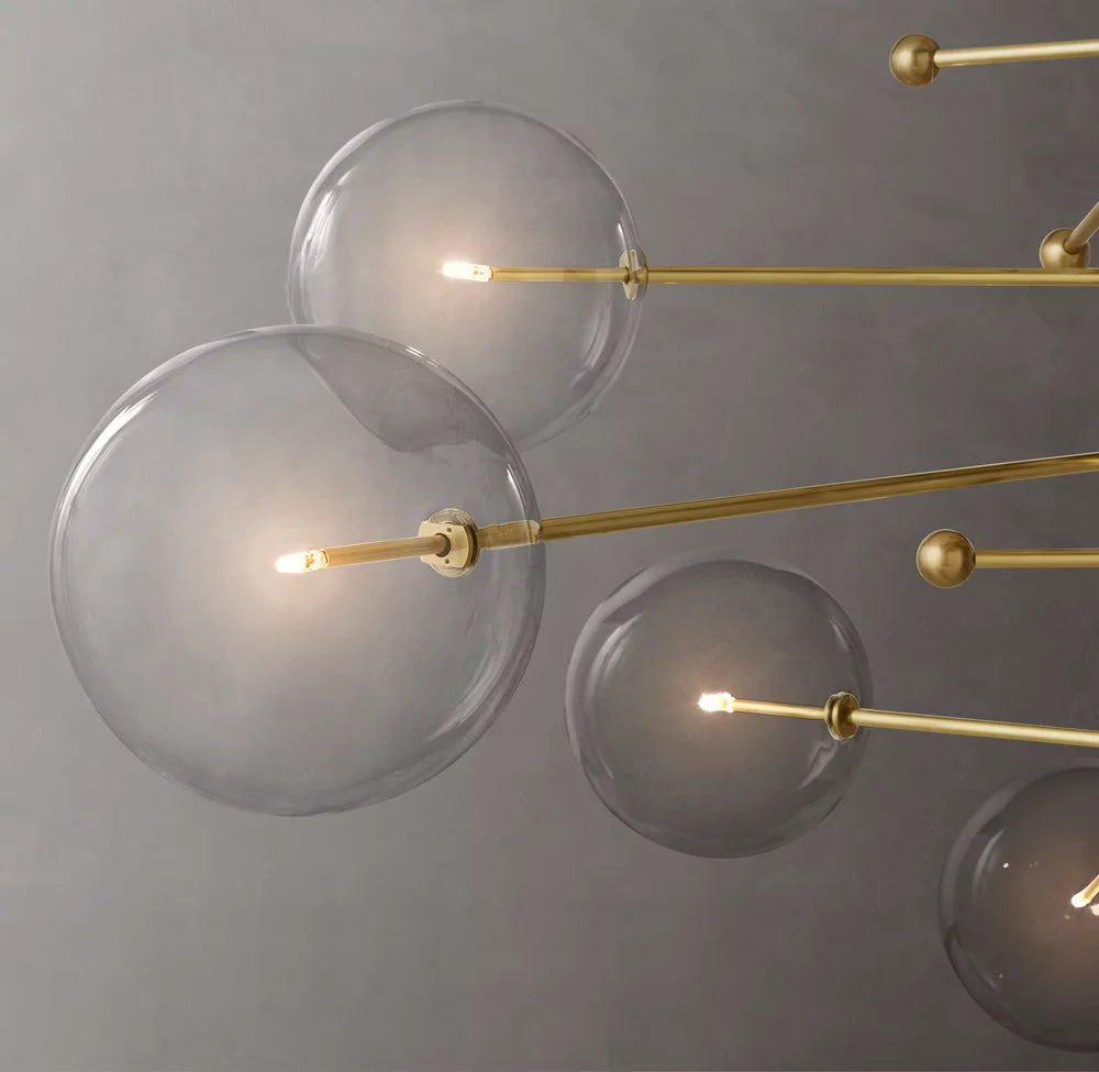 Articulated Clear Globe Mobile Chandelier