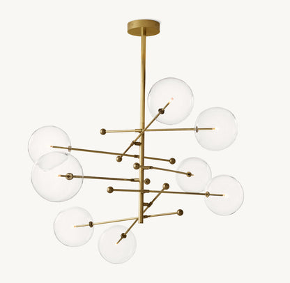 Articulated Clear Globe Mobile Chandelier