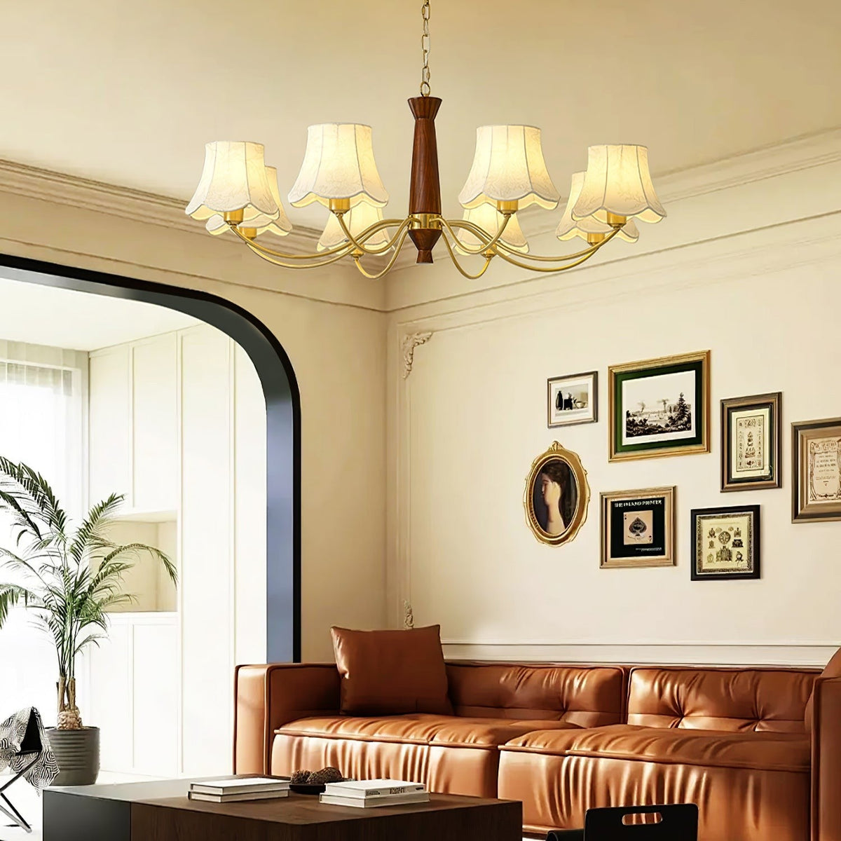Aveline Fabric Shade Chandelier