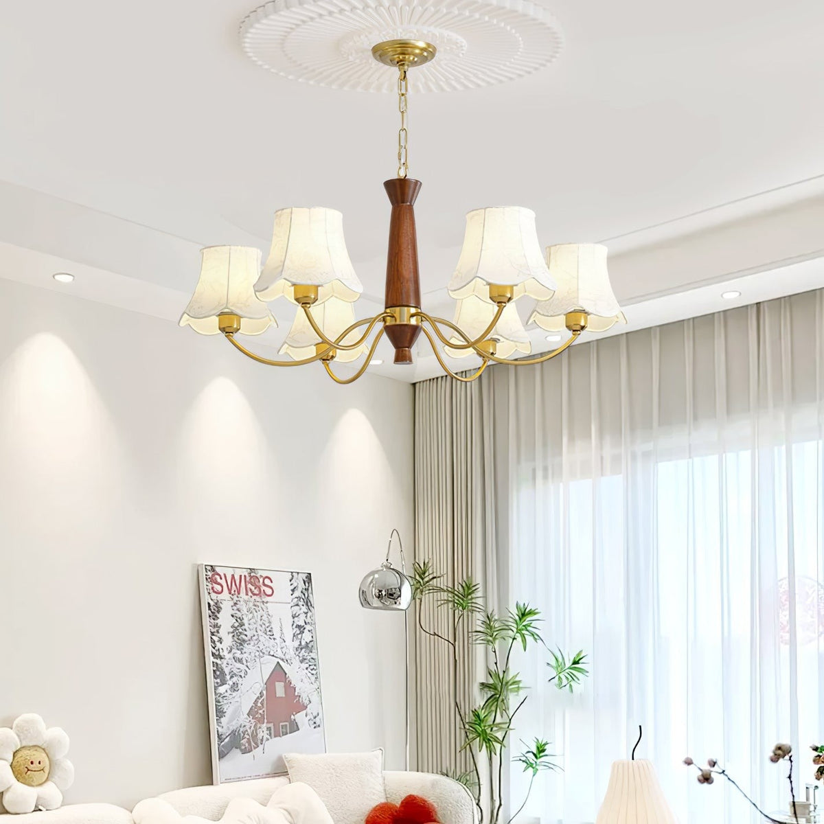 Aveline Fabric Shade Chandelier