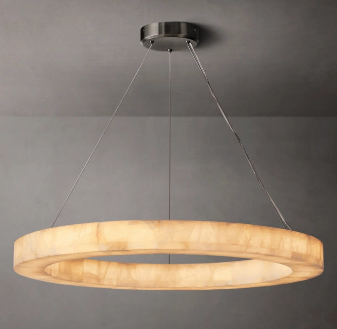 Calcite Aurora LED Ring Chandelier