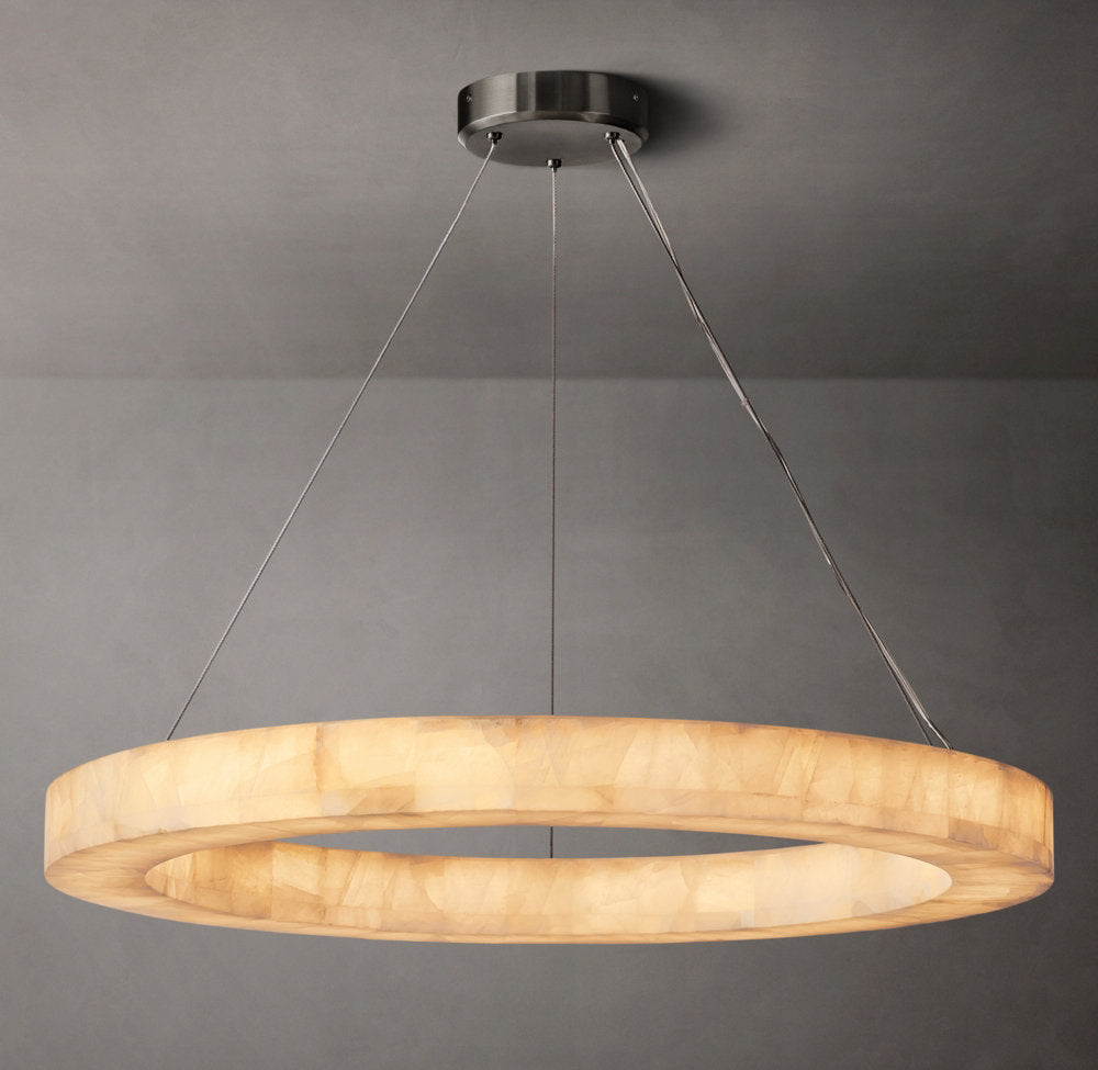 Calcite Aurora LED Ring Chandelier