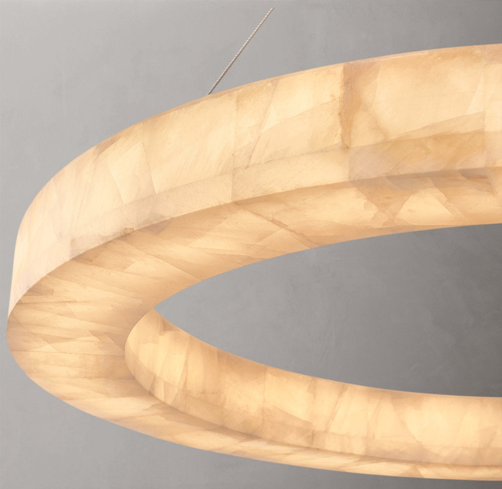 Calcite Aurora LED Ring Chandelier