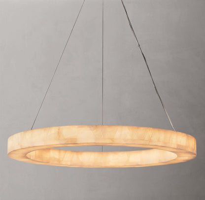Calcite Aurora LED Ring Chandelier